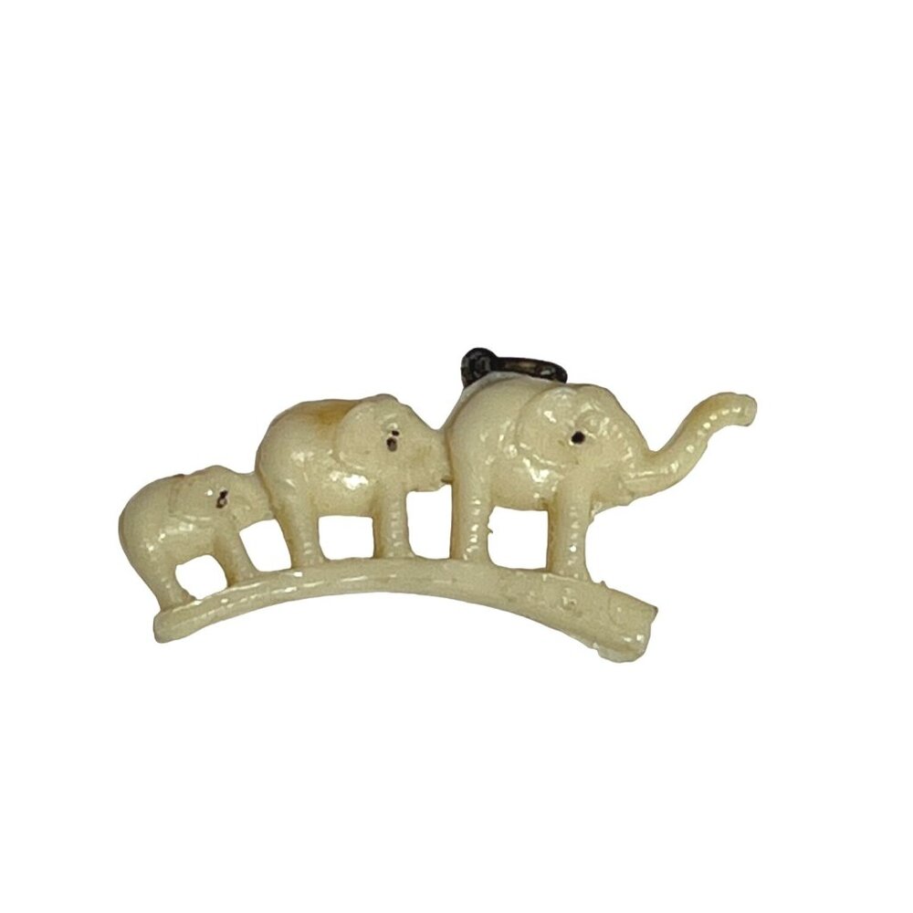 Vintage Celluloid Row of Elephants Charm Cracker Jack Prize